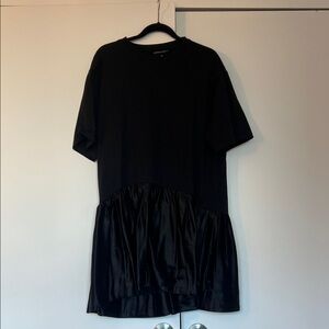 Cynthia Rowley Black Cotton & Satin Mini Dress